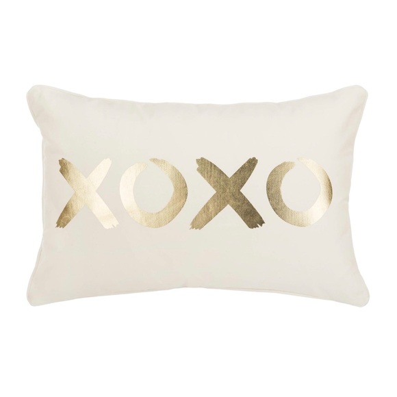 Safavieh XOXO Throw Pillow, Gold/Cream - Picture 2 of 6